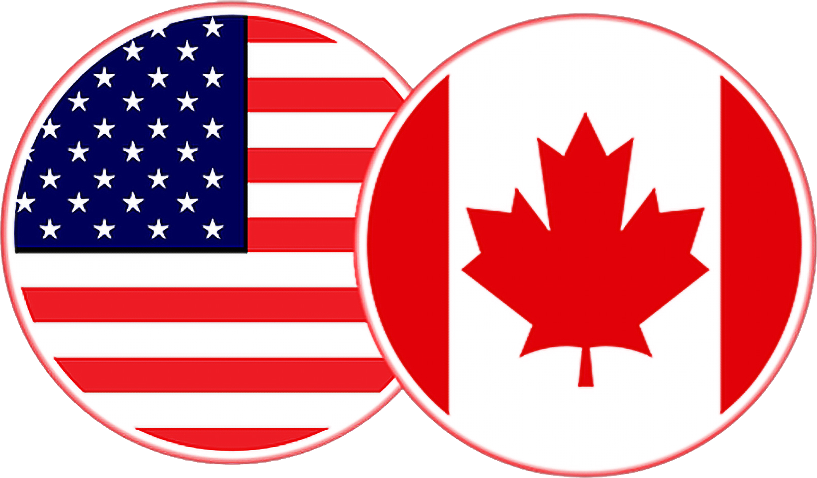 us and canadian flags